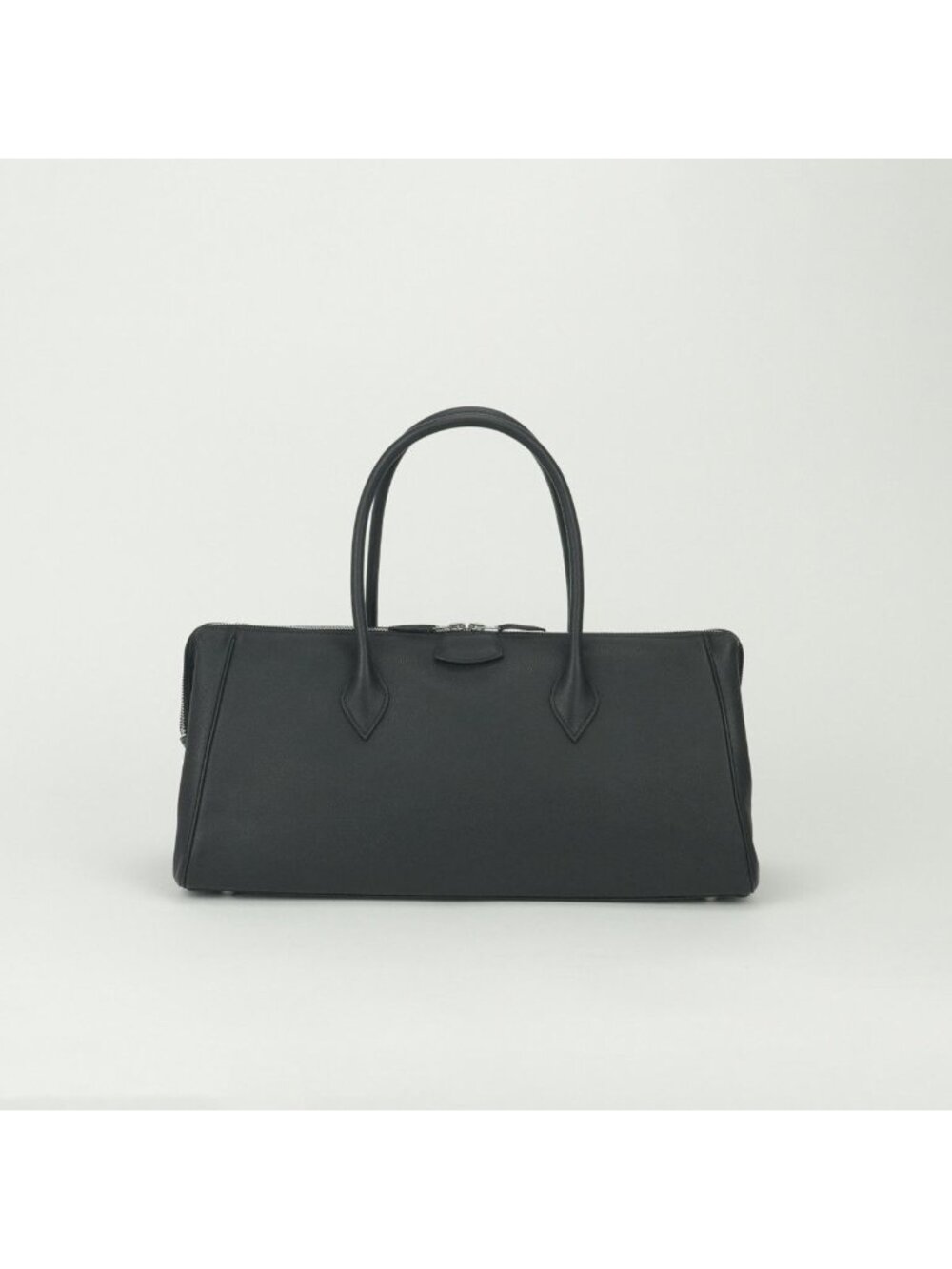 Hermes Paris Bombay 40 Boston Bag Epsom Noir Black Silver Veau